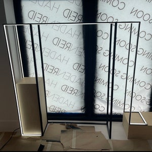 Light up window display retail clothing rack