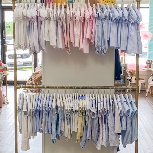 Double Bar Clothing Rack With Top Shelf Etsy