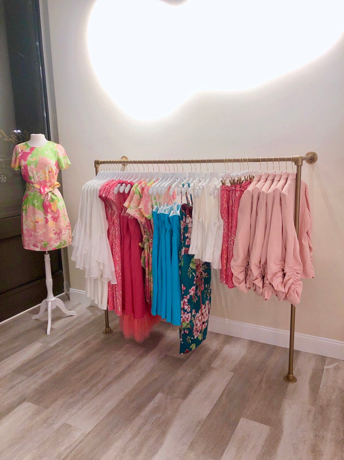 Wall Mounted Gold Clothing Display Rack Etsy