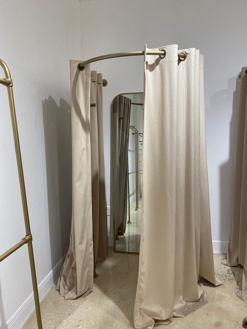 Curved Fitting Room Curtain Rods Etsy