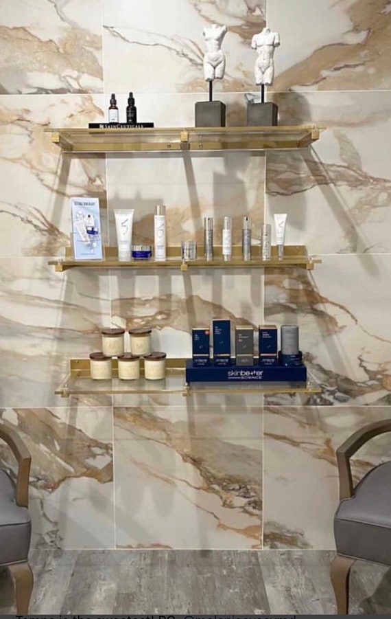 Acrylic and Gold Floating Shelves Etsy Israel