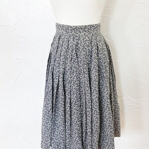 50s Gray Cream Black Filigree and Striped High Waist Cotton Skirt Extra Small/25 Waist image 1