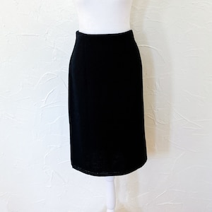 80s Minimal Black Sweater Knit Pencil Skirt 30 to 36 Waist/Medium/Large image 1