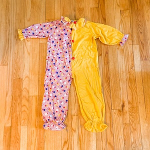 40s/50s Kids Handmade Clown Halloween Costume with Deco Circle Print | Kids 6/8/10