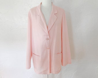 Blazer leve de algodão rosa claro dos anos 80/90 | Extra grande