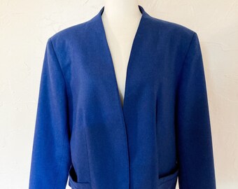 Blazer azul royal anos 80 aberto na frente | Extra grande/1X/2X