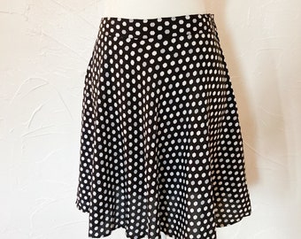 90s Black White Gray Honeycomb Geometric Skater Skirt | Medium 28" Waist