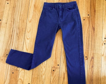80s Indigo Blue Denim High Waisted Straight Leg Jeans | Medium/30" x 31"