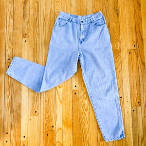 90er Jahre Gitano Light Blue Wash Denim High Waisted Jeans | L / 33 &quot;bis 34&quot; Taille