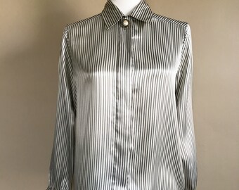 striped satin blouse