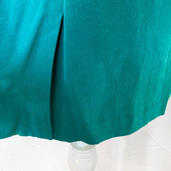 90s Turquoise Silk Sleeveless Minimal Shift Dress… - image 9