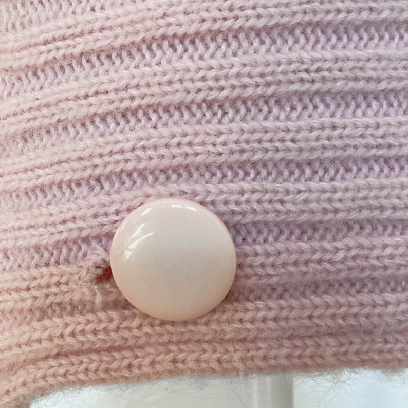 80s Chunky Light Pink Wrap Double Breasted Sweater Large/2X image 9
