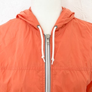 Y2k Orange Two Toned Windbreaker Jacket White Zipper Small/Medium image 3