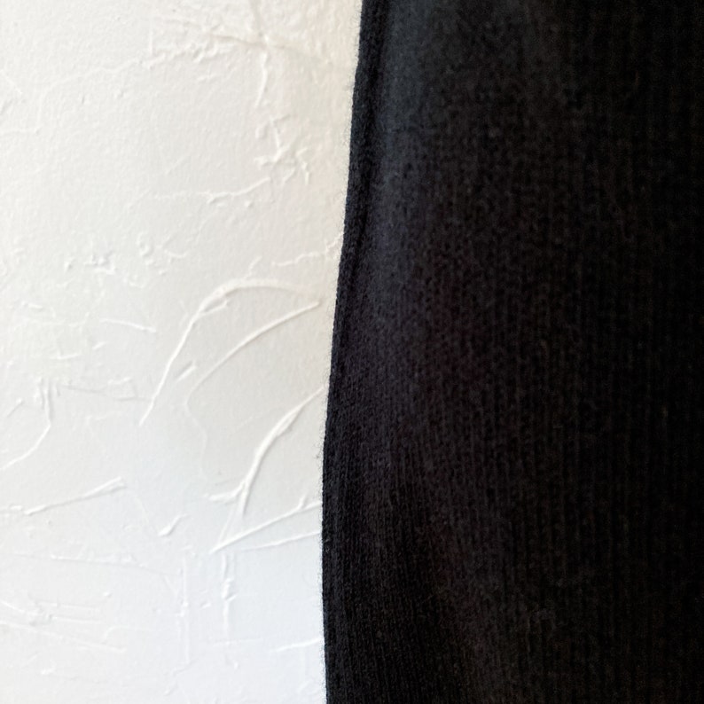 80s Minimal Black Sweater Knit Pencil Skirt 30 to 36 Waist/Medium/Large image 8