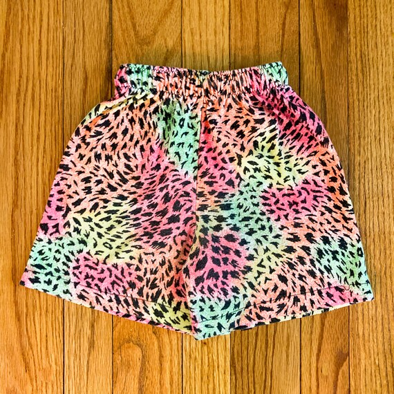 80s/90s Toddler Rainbow Neon Abstract Leopard Ani… - image 2