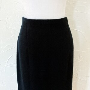 80s Minimal Black Sweater Knit Pencil Skirt 30 to 36 Waist/Medium/Large image 4