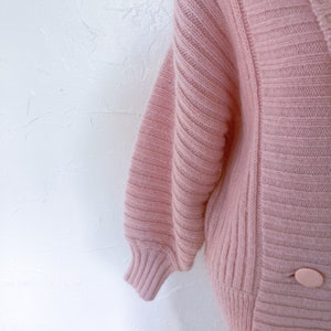 80s Chunky Light Pink Wrap Double Breasted Sweater Large/2X image 7