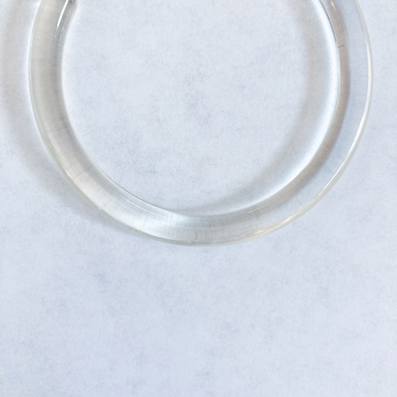 90s Oversized Clear Plastic Large Hoops Pierced E… - image 9