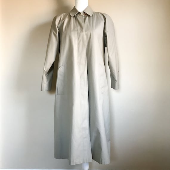 80's Light Olive Green Trench Coat with Thermal Li