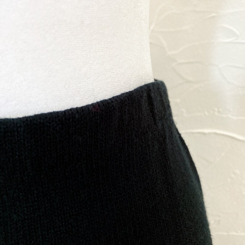80s Minimal Black Sweater Knit Pencil Skirt 30 to 36 Waist/Medium/Large image 7