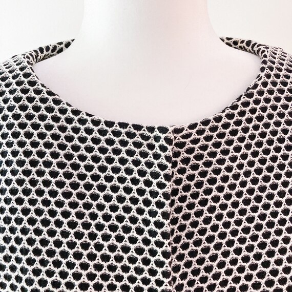 50s Black and White Honeycomb Cropped Jacket | Sm… - image 3