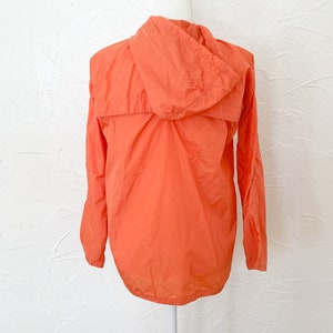 Y2k Orange Two Toned Windbreaker Jacket White Zipper Small/Medium image 2