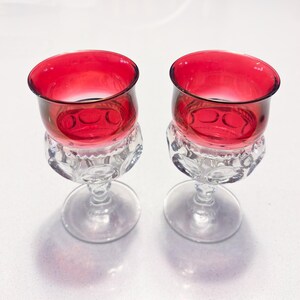 Thumbprint Clear and Red Goblets - Etsy