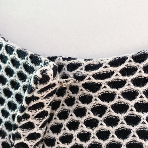 50s Black and White Honeycomb Cropped Jacket | Sm… - image 10