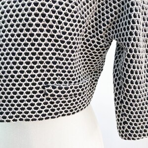 50s Black and White Honeycomb Cropped Jacket Small/Medium image 7