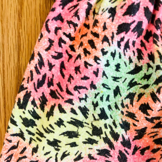 80s/90s Toddler Rainbow Neon Abstract Leopard Ani… - image 7