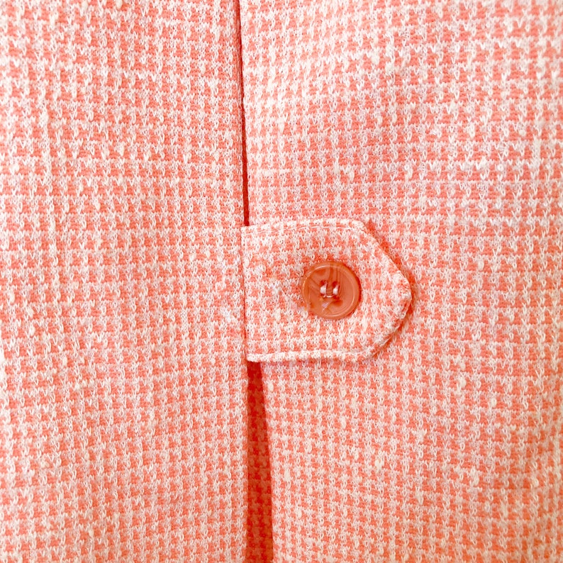 Jaren '70 Tweedelige Set Oranje Crème Houndstooth Patroon Blazer en Rok 1X/2X afbeelding 9