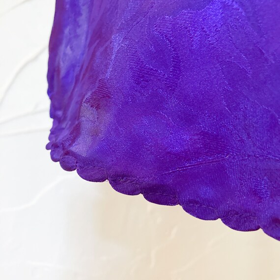 70s/80s Purple Floral Jacquard Satin Slip Dress |… - image 9
