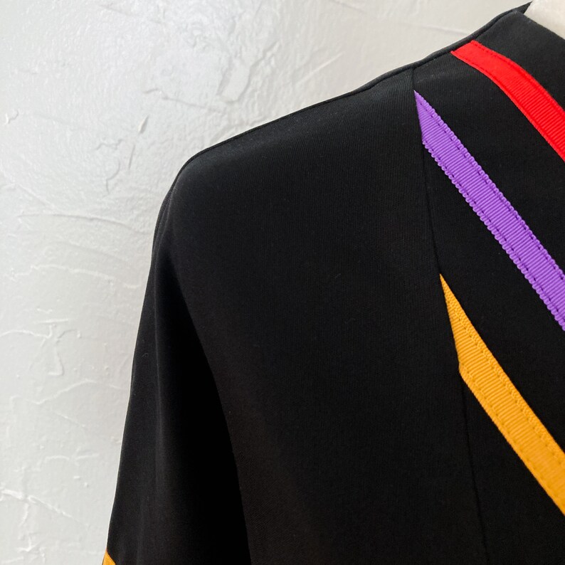 70s Amazing Black Disco Ribbon Streamer Maxi Dress Small/medium Etsy