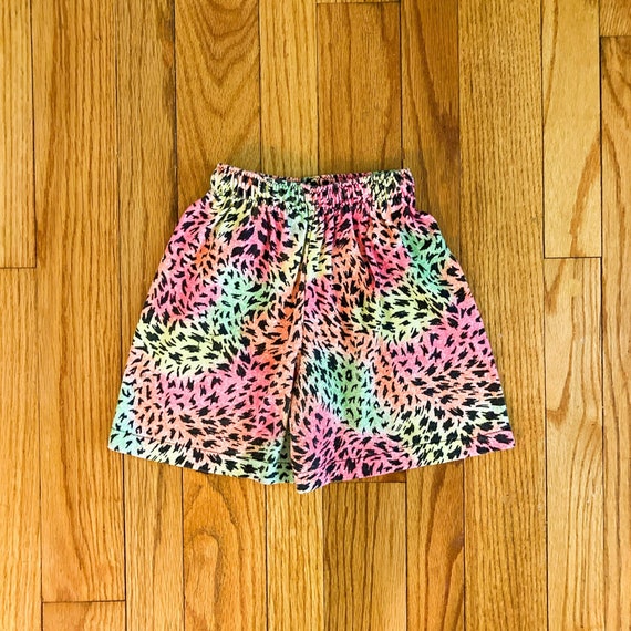 80s/90s Toddler Rainbow Neon Abstract Leopard Ani… - image 1
