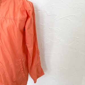 Y2k Orange Two Toned Windbreaker Jacket White Zipper Small/Medium image 6