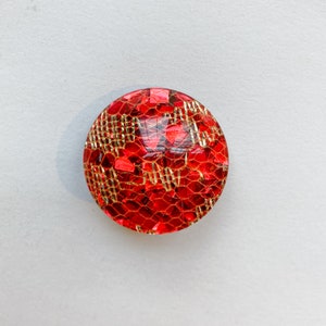 50s Lucite Red and Gold Confetti Clip-on Earrings image 4