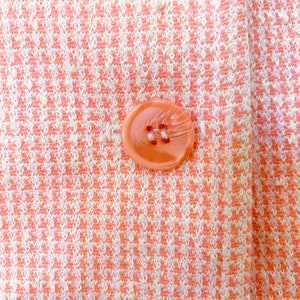 Jaren '70 Tweedelige Set Oranje Crème Houndstooth Patroon Blazer en Rok 1X/2X afbeelding 5