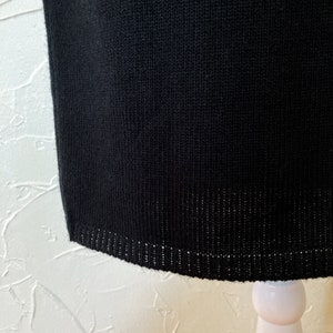 80s Minimal Black Sweater Knit Pencil Skirt 30 to 36 Waist/Medium/Large image 9