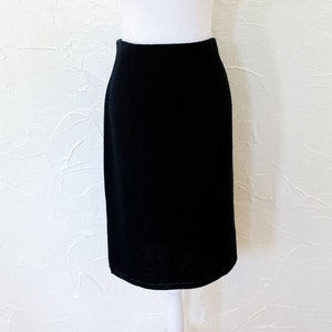 80s Minimal Black Sweater Knit Pencil Skirt 30 to 36 Waist/Medium/Large image 3