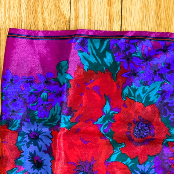 80s/90s Liz Claiborne Silk Rose Floral Magenta Ge… - image 9