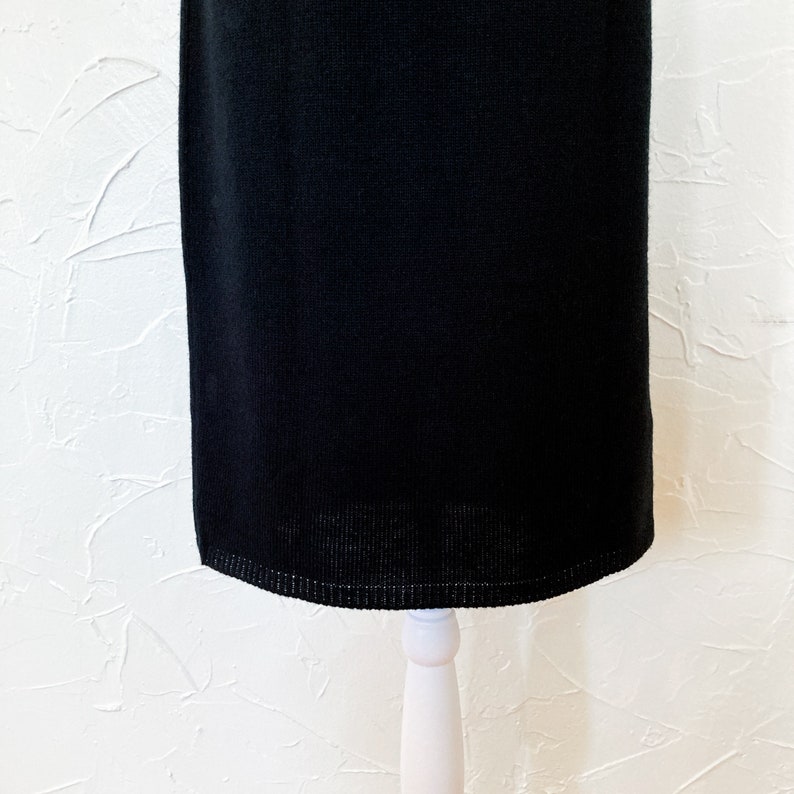 80s Minimal Black Sweater Knit Pencil Skirt 30 to 36 Waist/Medium/Large image 5