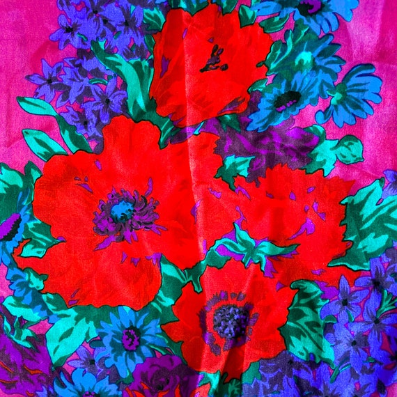 80s/90s Liz Claiborne Silk Rose Floral Magenta Ge… - image 8