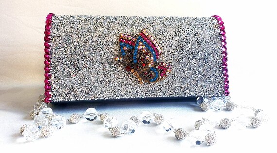 butterfly clutch purse