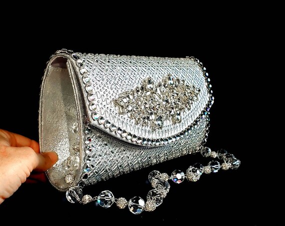 silver evening bag