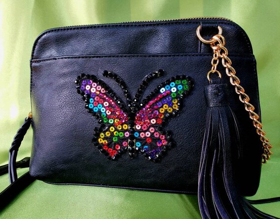 leather butterfly purse
