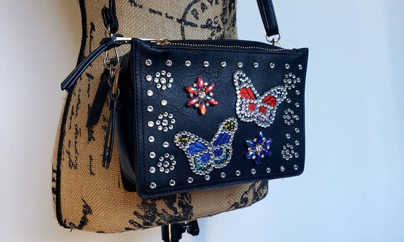 blue butterfly purse