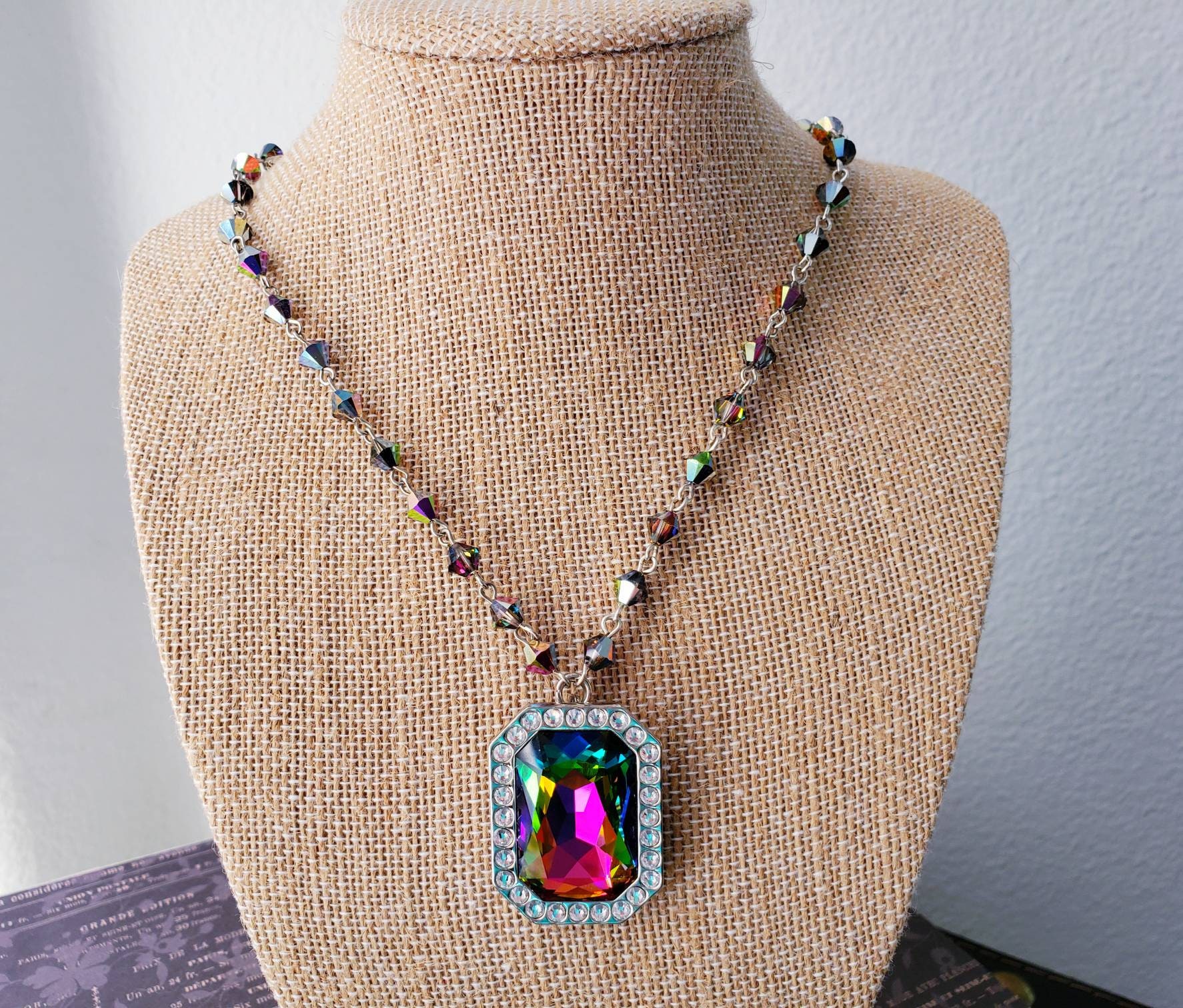 Swarovski crystal necklace and earring set. Swarovski crystal. | Etsy