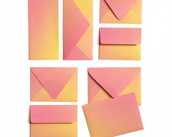Sunset Ombre Envelopes | Colorful Euro & Square Flap Stationery