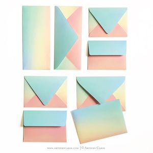 Arizona Sunset | Gradient Envelopes | 10 in each pack | Sizes come in A2, A6, A7 and #10 patterned envelopes | Euro and square flap style