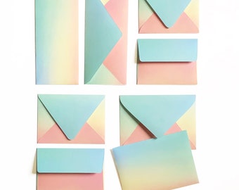 Arizona Sunset Gradient Envelopes | Euro & Square Flap, Set of 10